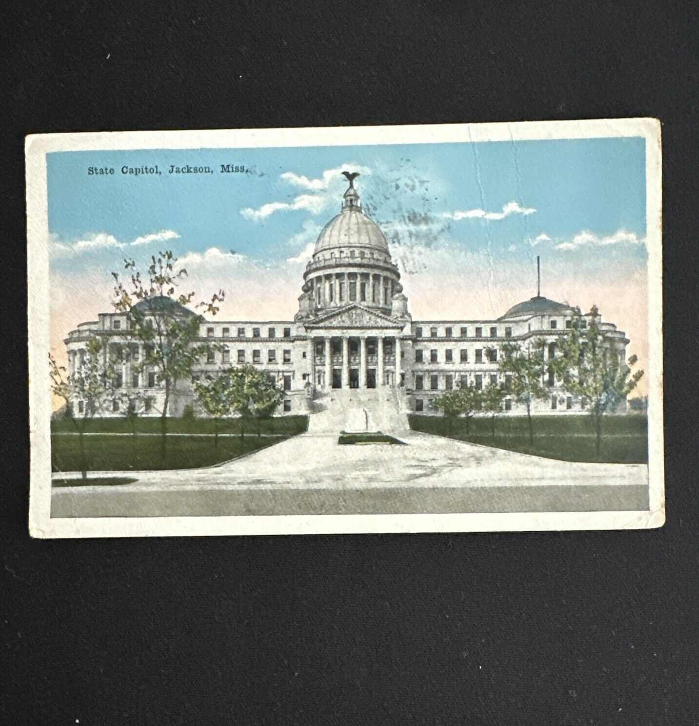 Antique/Postcard - State Capitol, Jackson Mississippi. 1917 Postmarked.