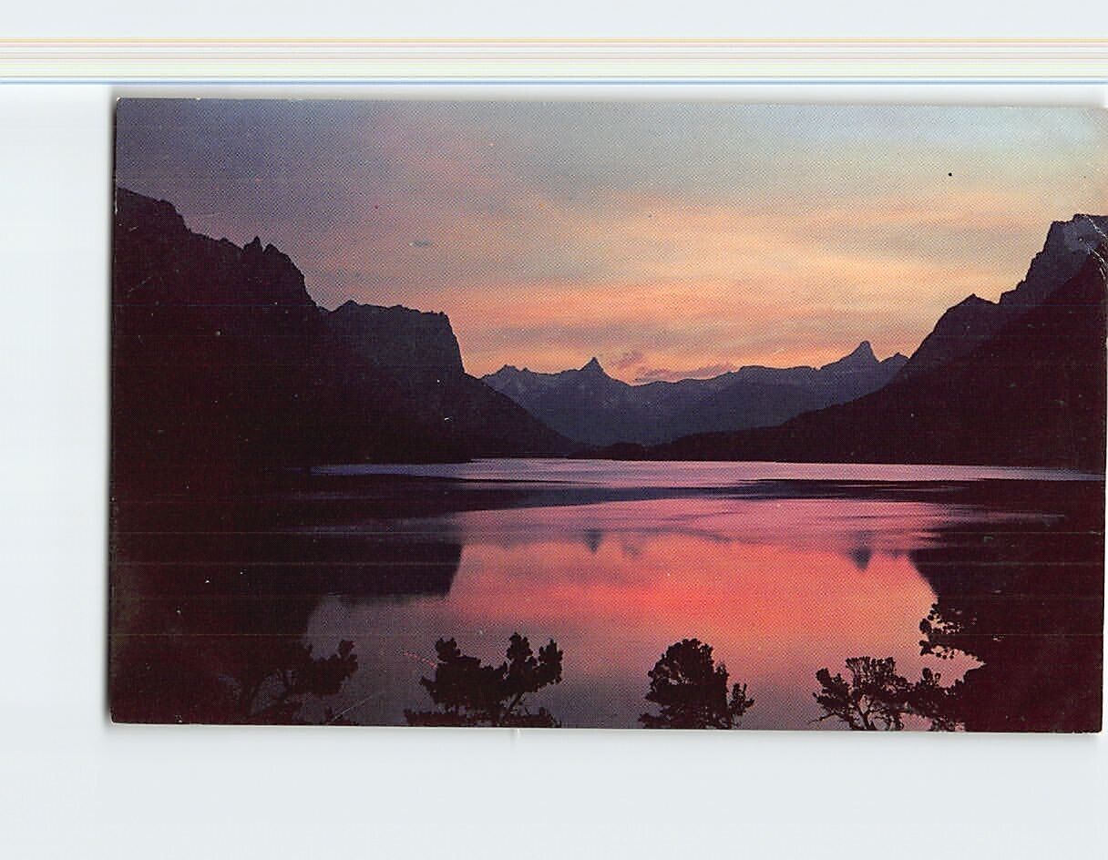 Postcard St. Marys Lake At Days End Montana USA