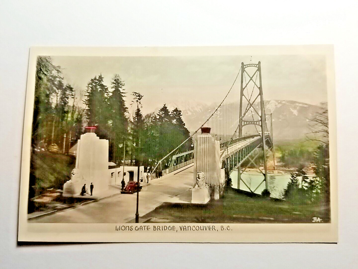Postcard Antique Lions Gate Bridge Vancouver British Columbia. Early 1900s (A8)
