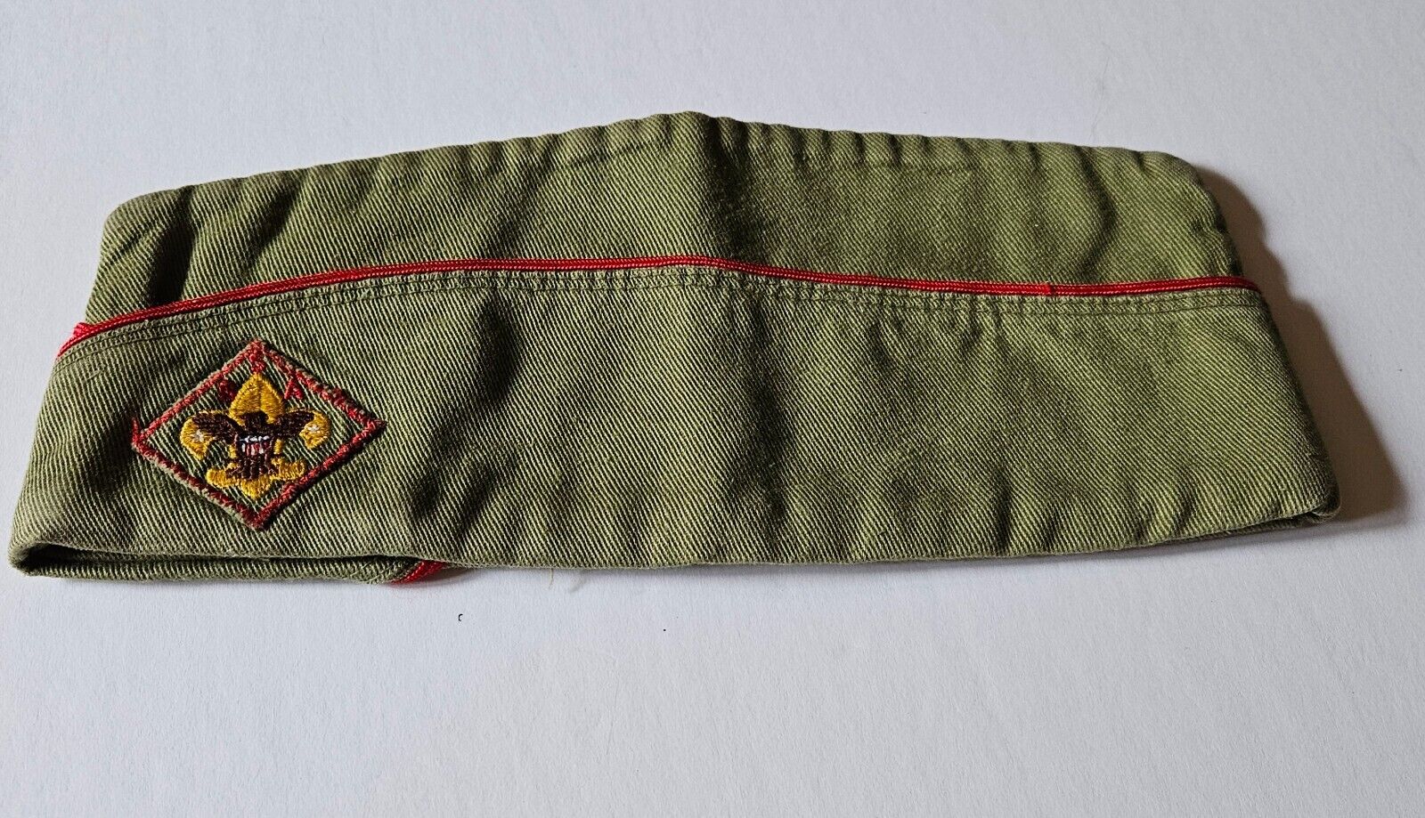 Vintage Pre Owned Official Boy Scouts Garrison Hat - Large Size 7 - 7 1/8 BSA