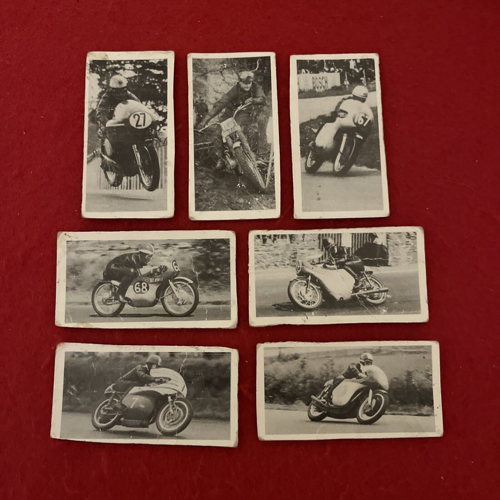 1963 Avon Tyres “Leading Riders Of 1963” MOTORCYCLE Riders Card Lot (7)  All F-G