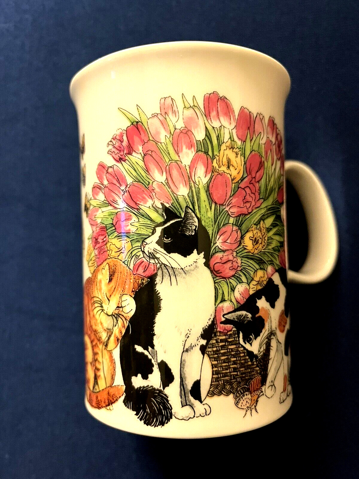 Vtg Dunoon SOPHISTICATS Cats 8oz. Coffee Mug Fine Bone China-S Scullard-England