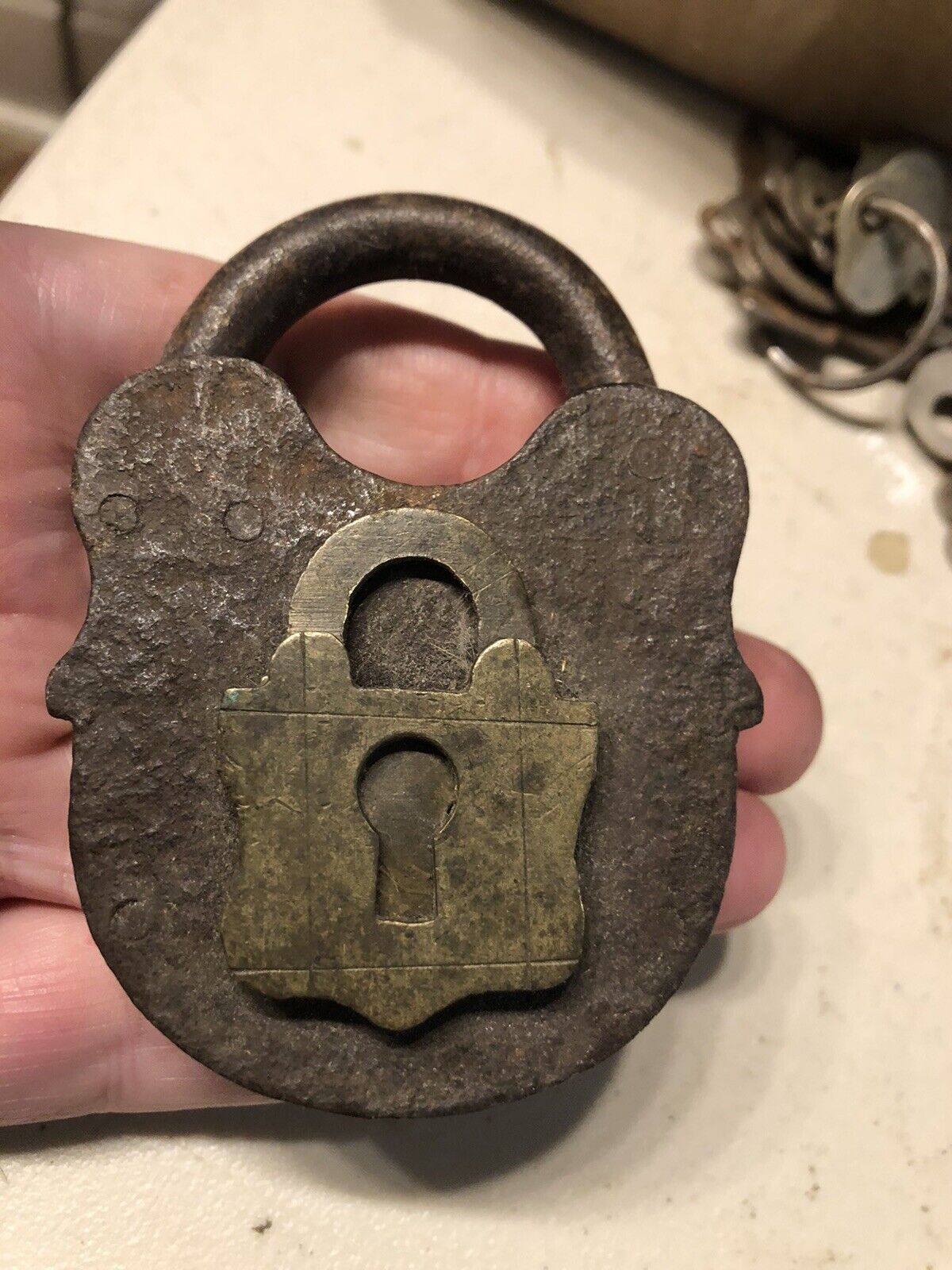 Antique PADLOCK on Lock Keyway No Key Padlock Is Locked Good Condition Nice One