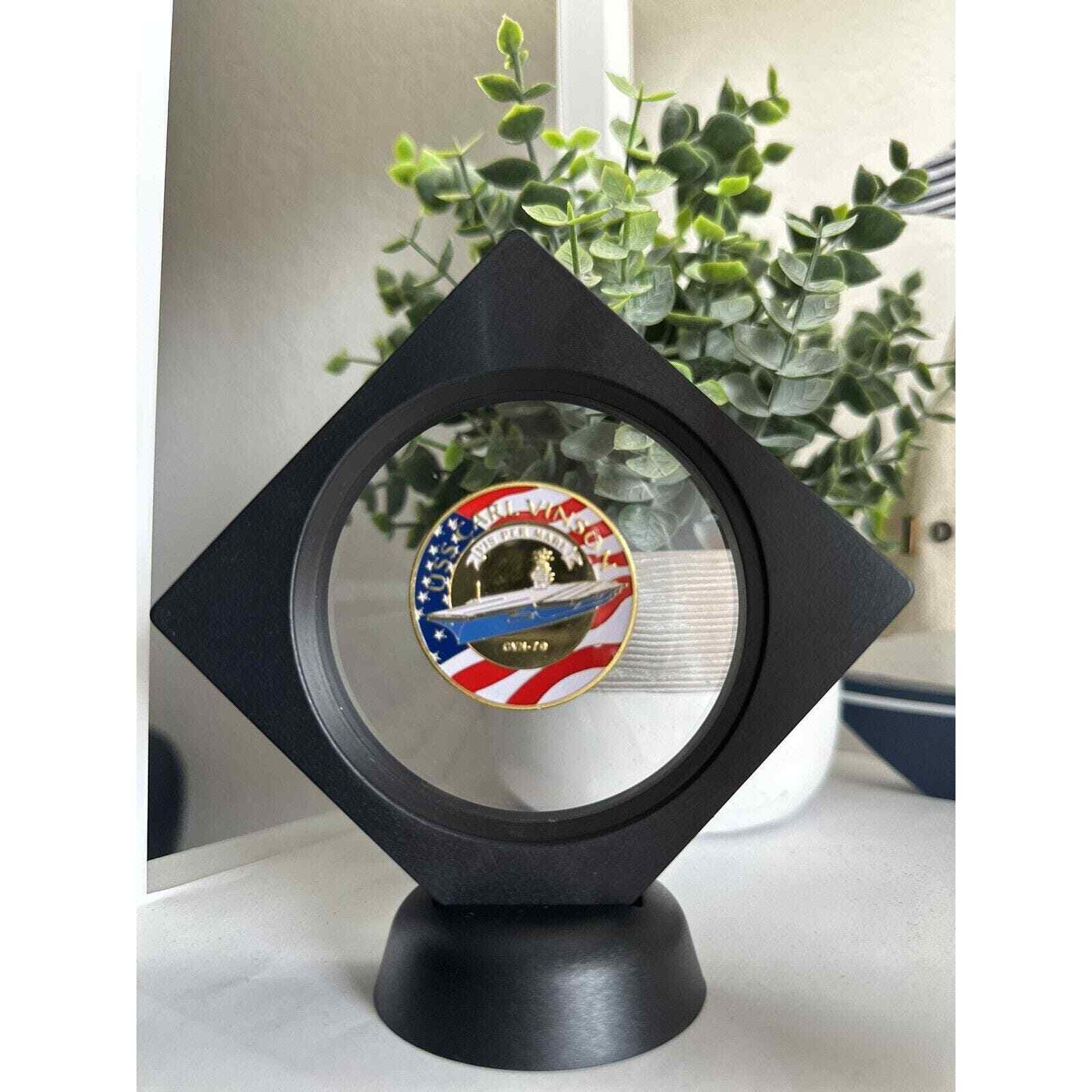 Us Navy - Uss Carl Vinson Cvn-70 Challenge Coin With 3D Display Case