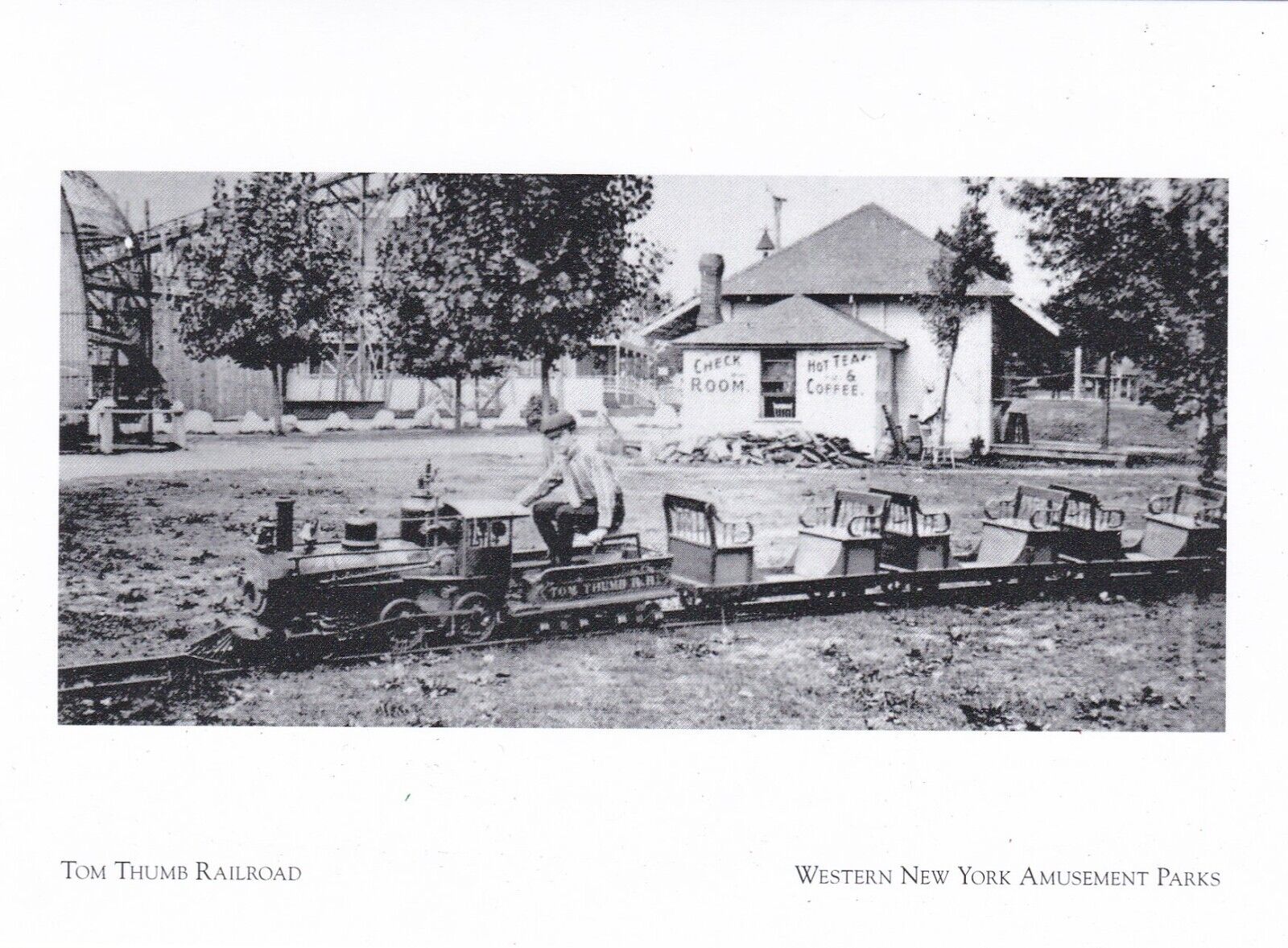 Celoron Amusement Park Minature Train Jamestown New York Postcard Circa 1940\'s