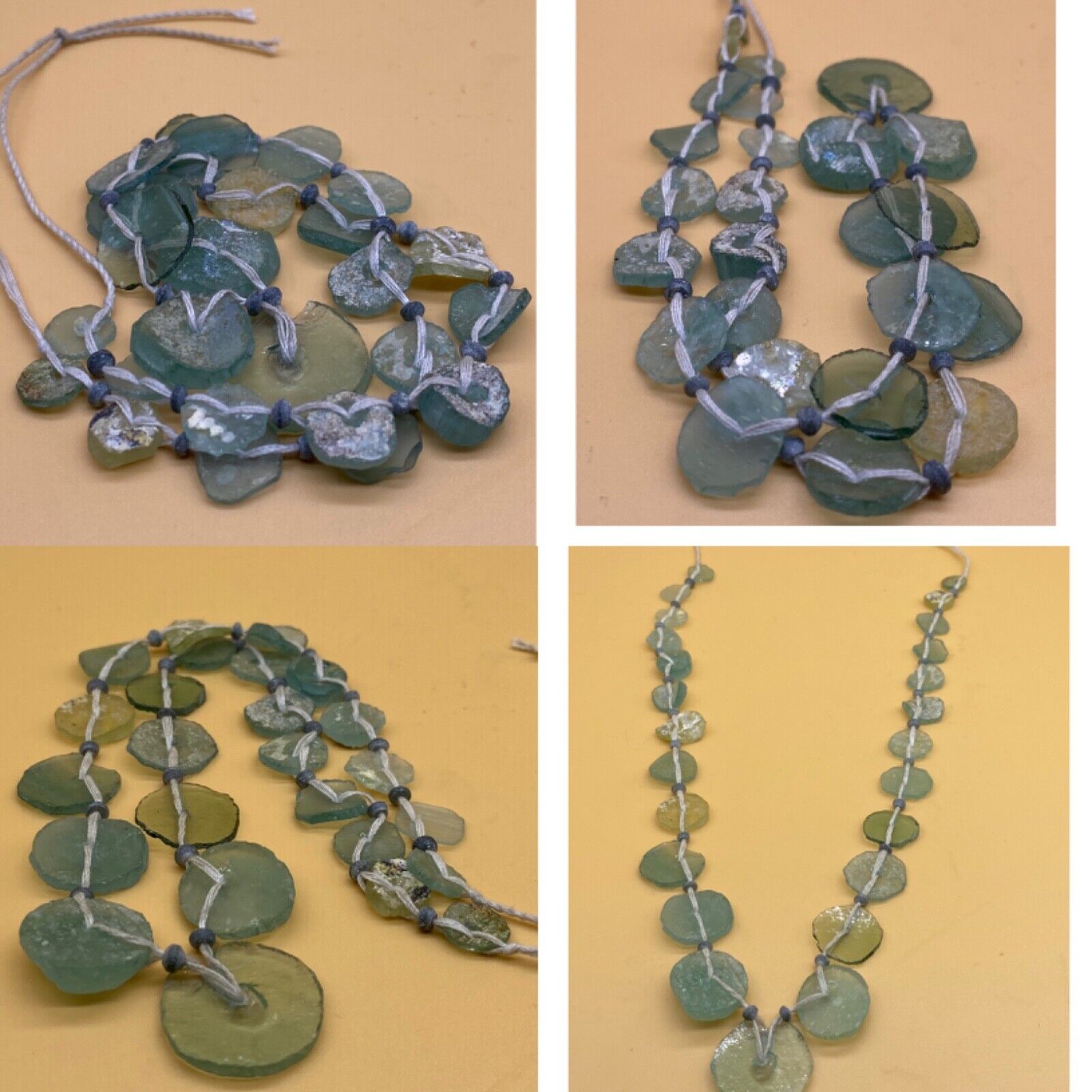  Unique Rare Ancient Roman glass beads necklace 300 BC 