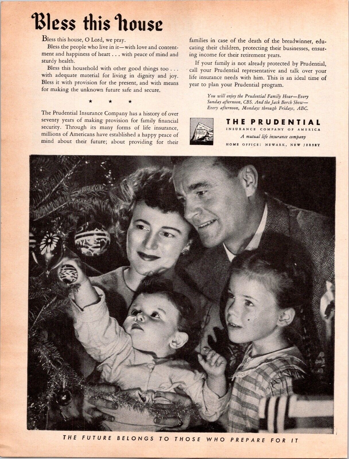 VINTAGE 1945 THE PRUDENTIAL INSURANCE COMPANY PRINT AD