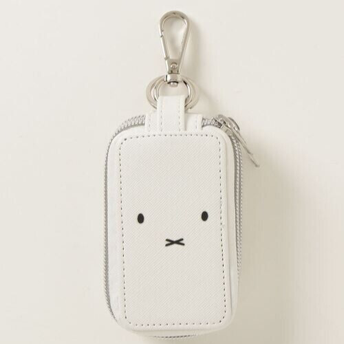 miffy Key Case Key Holder Faux Leather Bag Charm White Miffy Face Dick Bruna