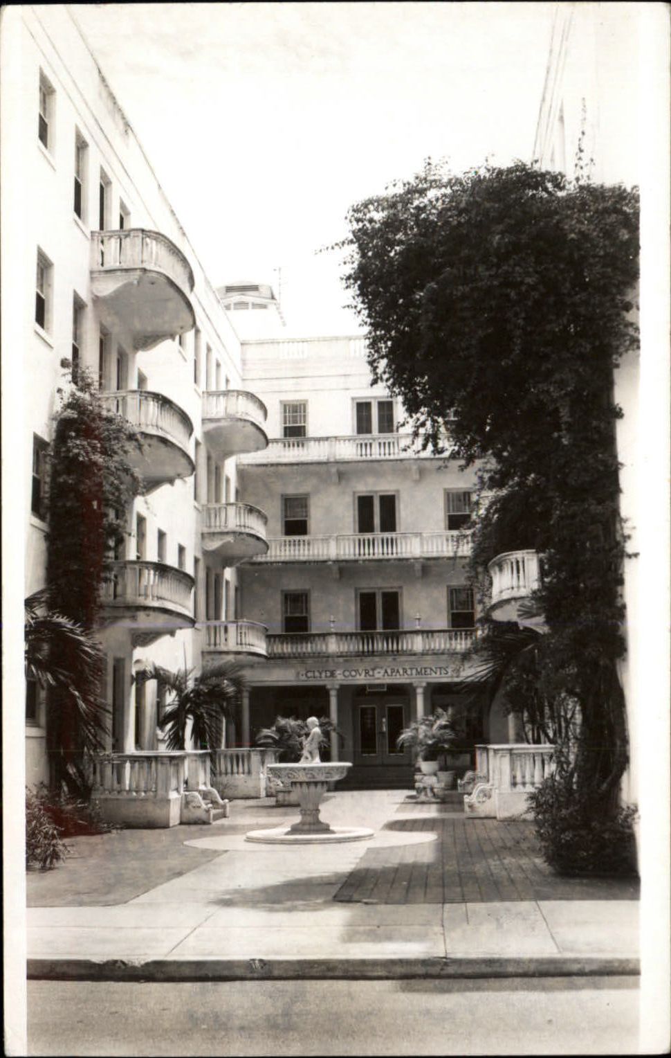 RPPC Miami Florida RARE Clyde Court Apartments vintage real photo postcard