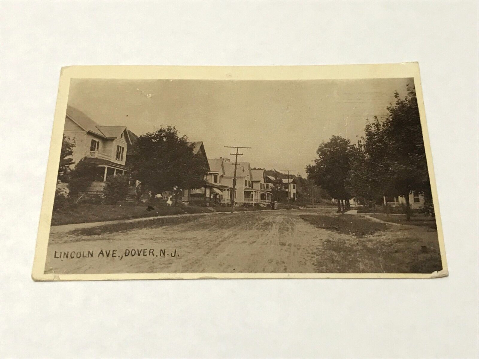 Dover, New Jersey NJ Postcard - Lincoln Avenue Homes - Antique RPPC
