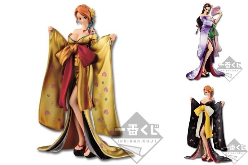 BANDAI One Piece Ichiban kuji Blooming Nami & Robin 3pcs Figure Unopened