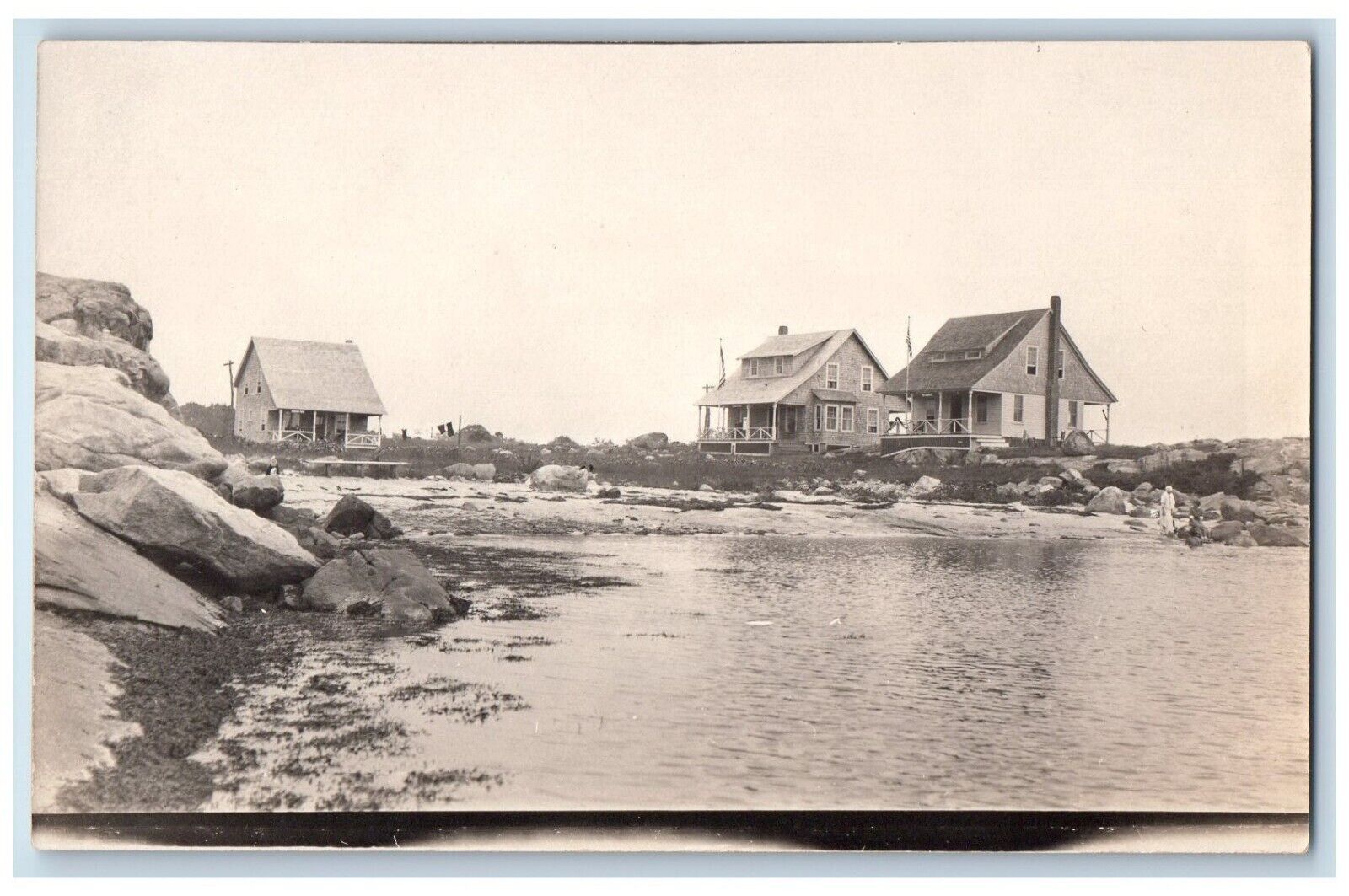 c1910's Cape Arundel Cottages Big Rocks River Antique RPPC Photo Postcard