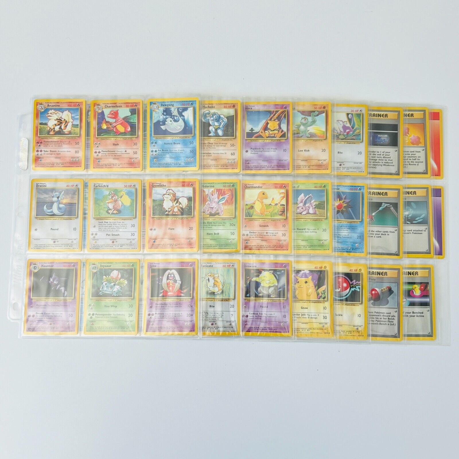 Pokémon Base Set Unlimited Complete Uncommon Common 1999 English 70 Cards NM+