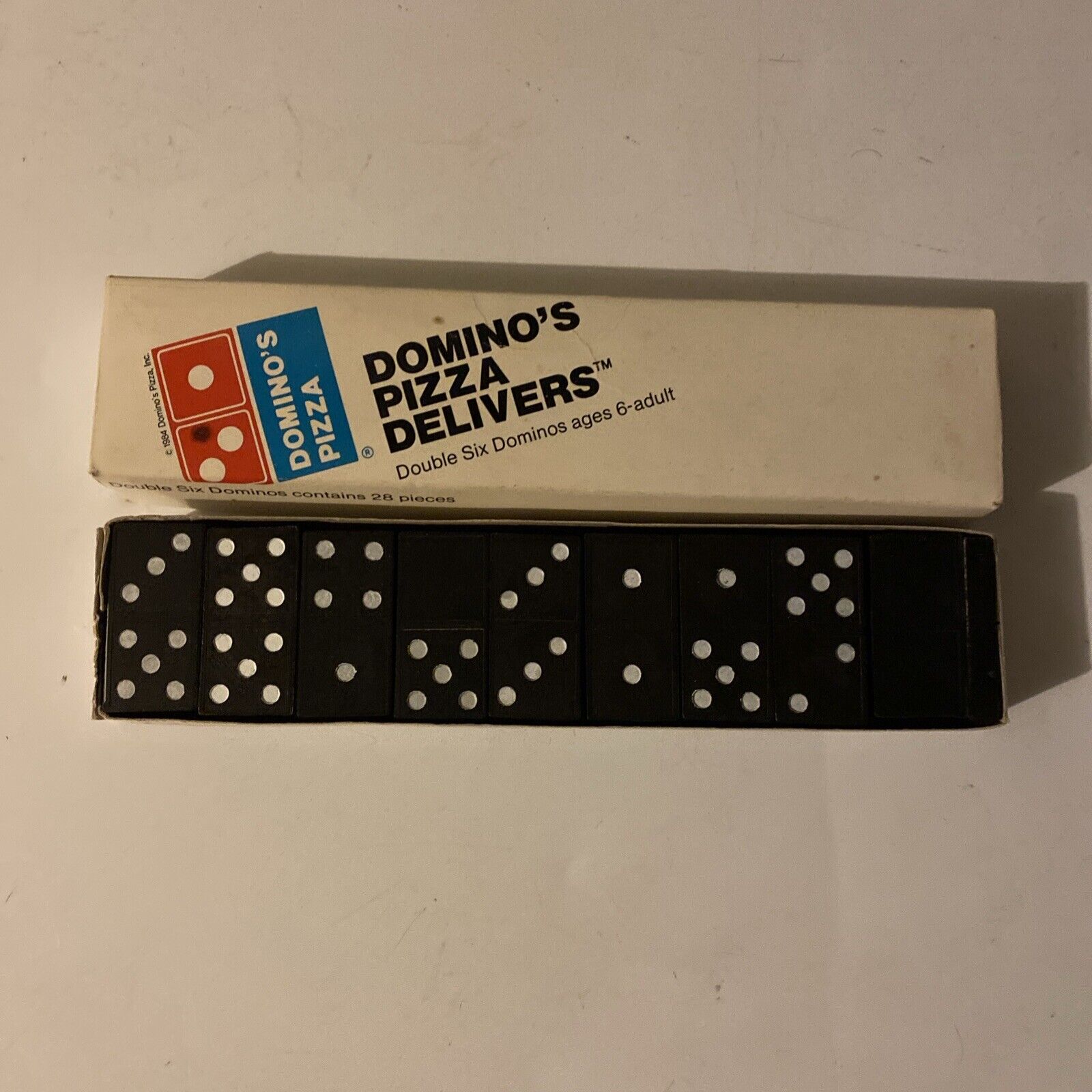 Vintage 1984 Domino’s Pizza Double Six Dominos 28 Pieces