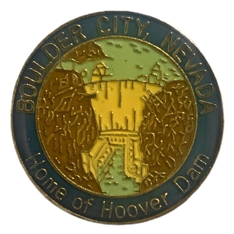 Vintage Boulder City Nevada Home of Hoover Dam Scenic Travel Souvenir Pin
