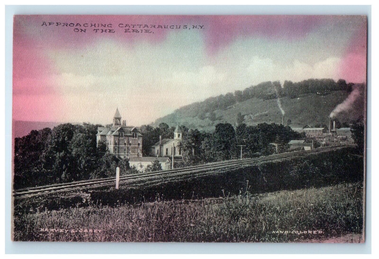 c1910\'s Approaching Cattaraugus New York NY, On The Erie Handcolored Postcard