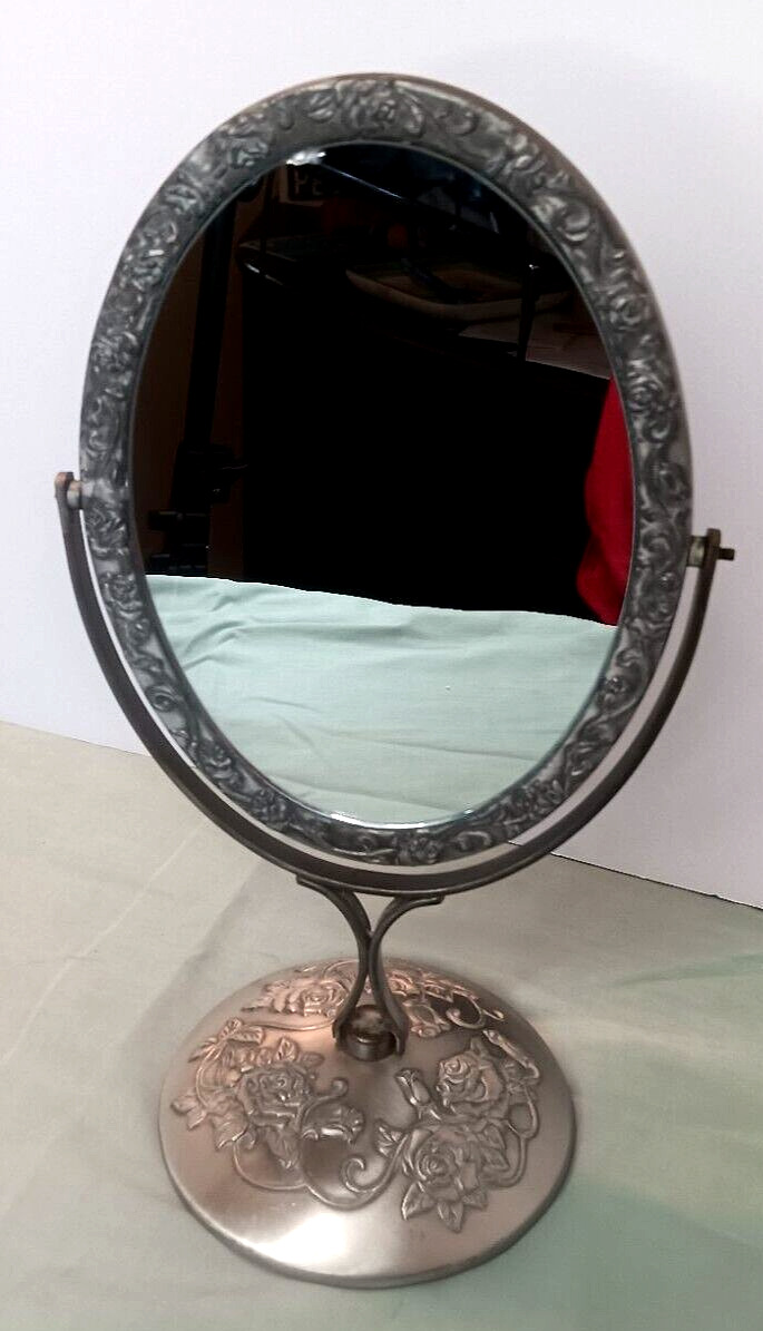Vintage Pewter Vanity Mirror, 11\