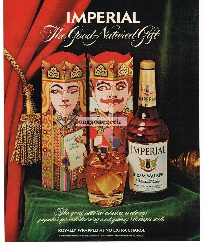 1972 Hiram Walker Imperial Whiskey Christmas VINTAGE Print Ad