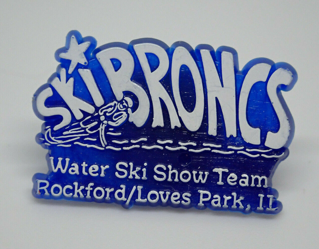 Ski Broncs Water Ski Show Team Rockford Loves Park IL Vintage Lapel Pin 