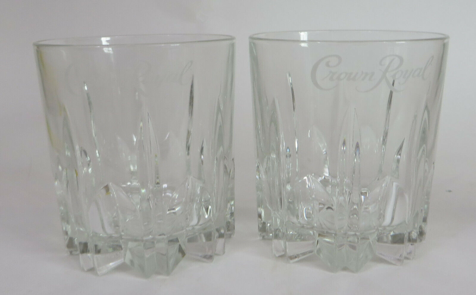 Set of 2 Crown Royal Whiskey Glasses Rocks 8oz Etched