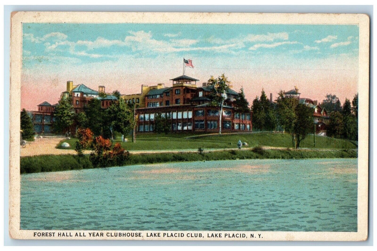 c1910\'s Forest Hall All Year Clubhouse Lake Placid Club New York NY Postcard