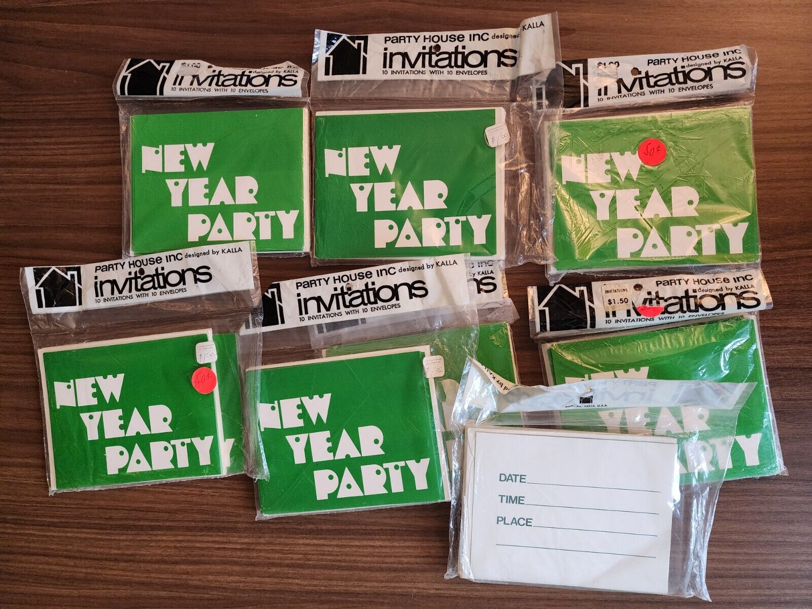 Vtg NOS (80) NEW YEAR PARTY House Inc Kalla Invitations 8 Packs of 10  