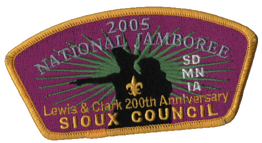 2005 Jamboree Sioux SD Lewis and clark 200th Anniv. JSP Yellow Bdr (AR293)