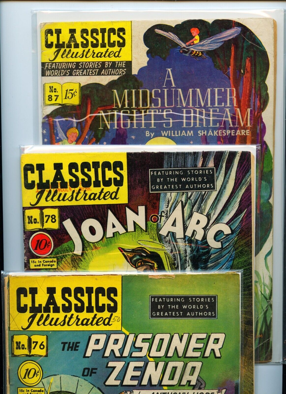 Classics Illustrated #76, 78, 87, 89, 92, 95, and 124 Gilberton 7 Comic Lot /
