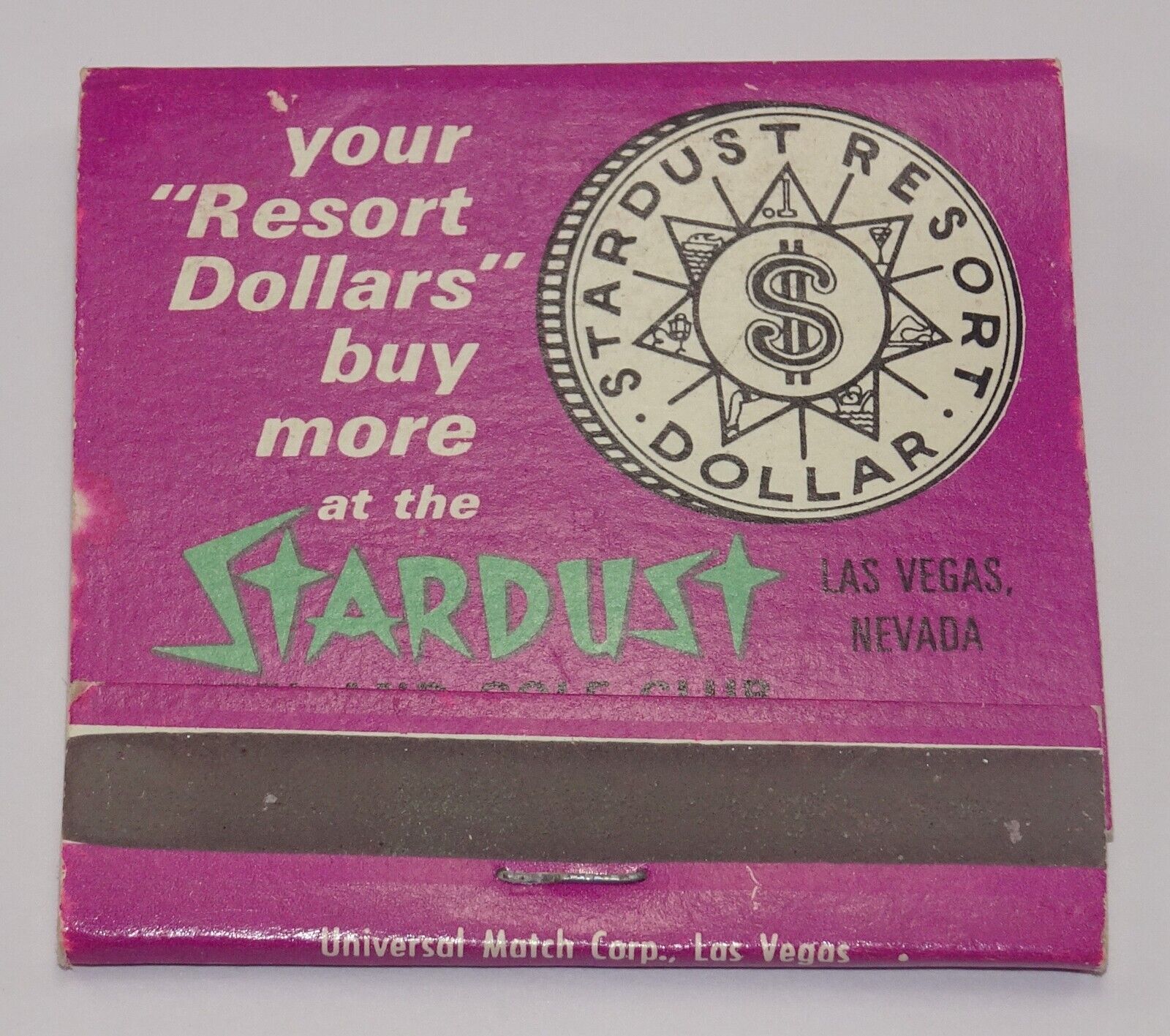 Stardust Hotel & Golf Las Vegas, NV Vintage Front Strike Matchbook Full Unstruck