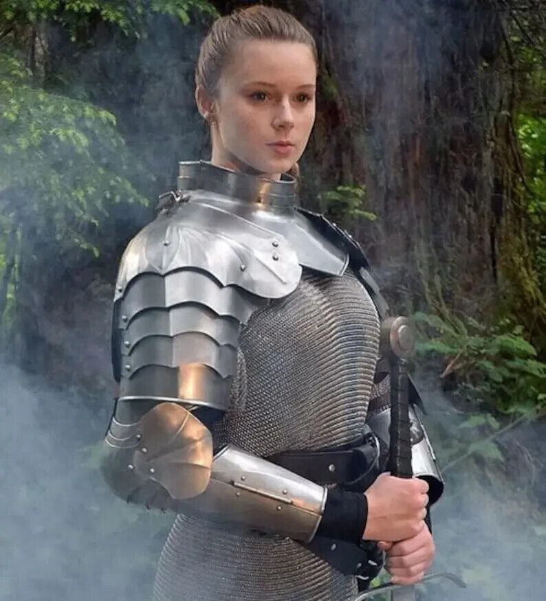 Medieval Lady Neck Guard Shoulder With Pouldron Female Brave Lady Shoulder Armor