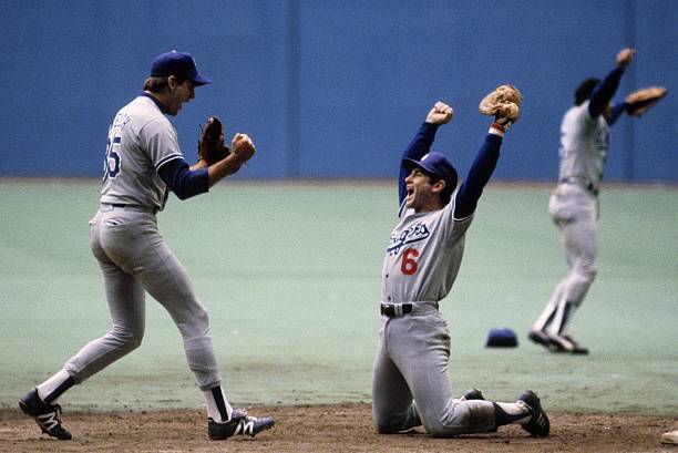 Steve Garvey And Bob Welch Of The Los Angeles Dodgers 1980s Old Baseball Photo