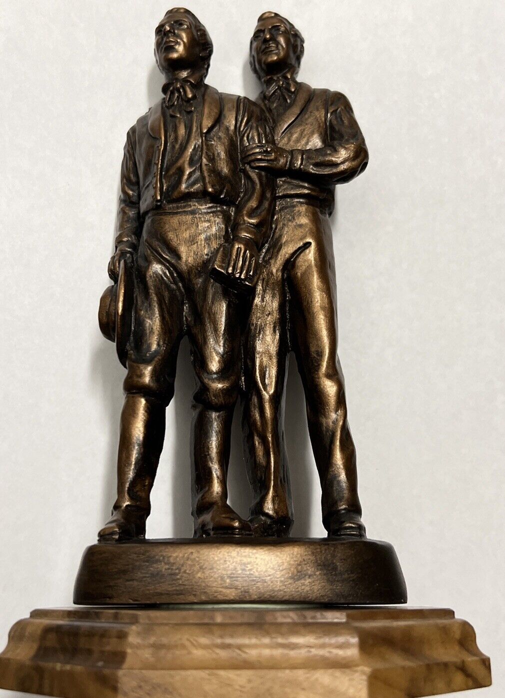 BRONZE TONE Ceramic Statue  Martyrs: Joseph & Hyrum Smith brothers LDS 9” MINT
