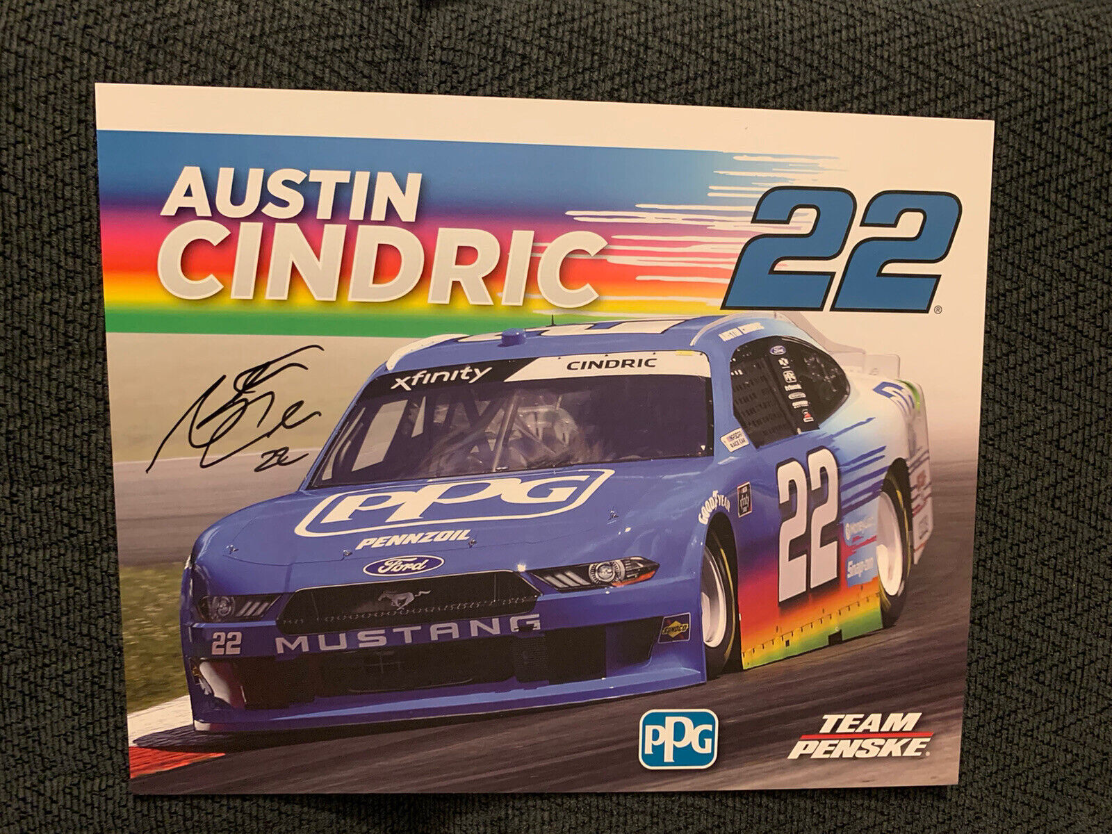 Austin Cindric Signed Promo Hero Card Nascar Autographed 2021