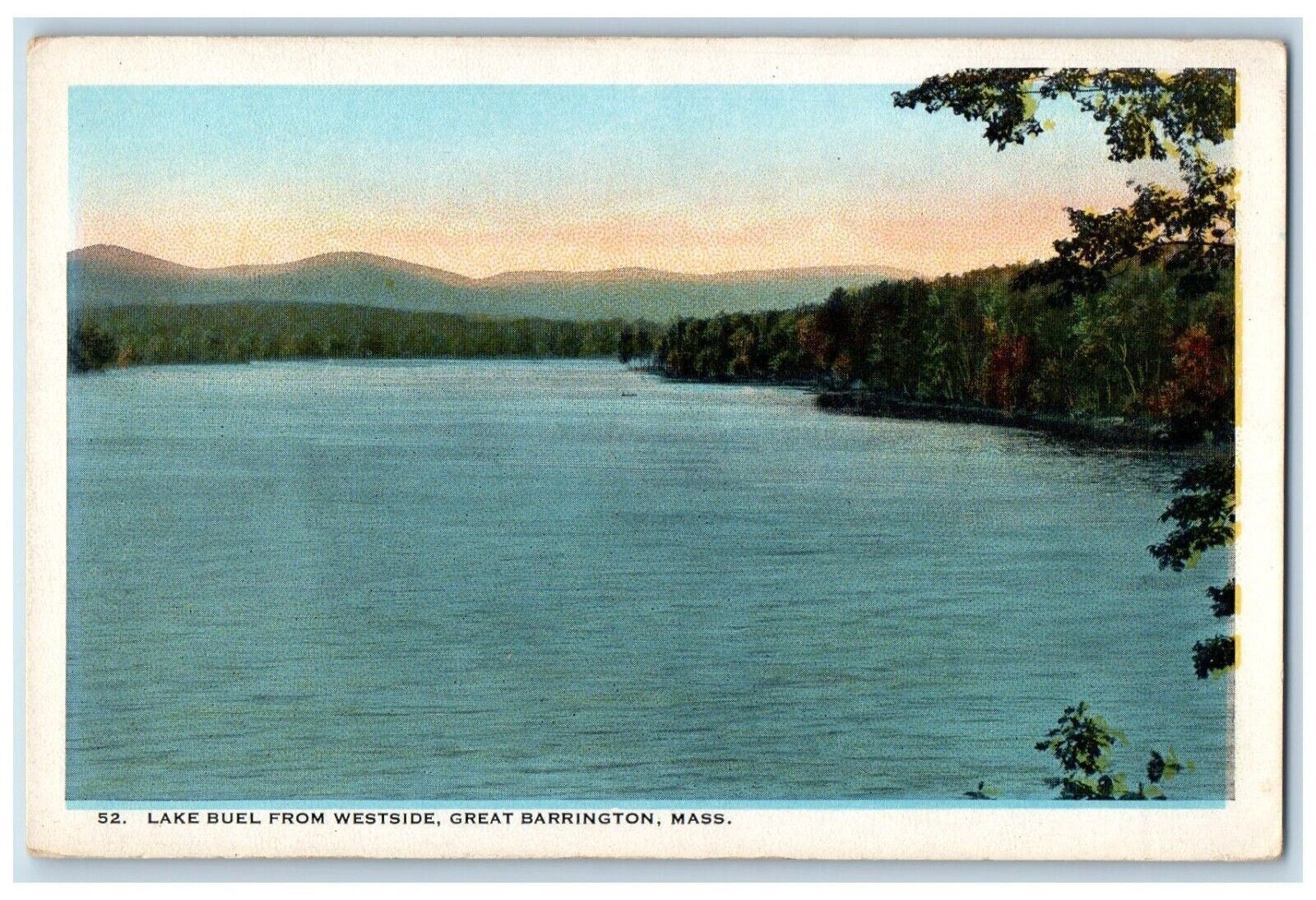 c1910\'s Lake Buel From Westside Great Barrington Massachusetts MA Postcard