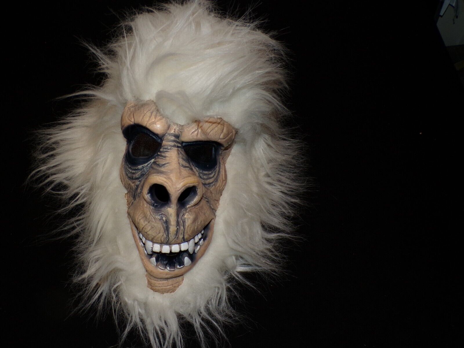 Monkey Ape White Hair Halloween Mask Prop Adult [c538]