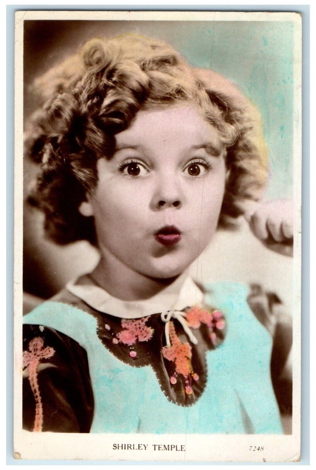 c1910\'s Cute Girl Curly Hair Shirley Temple RPPC Photo Posted Antique Postcard