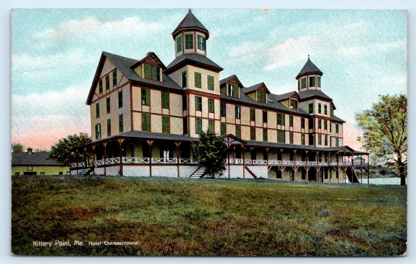 KITTERY POINT, Maine ME ~ HOTEL CHAMPERNOWNE c1910s York County Postcard