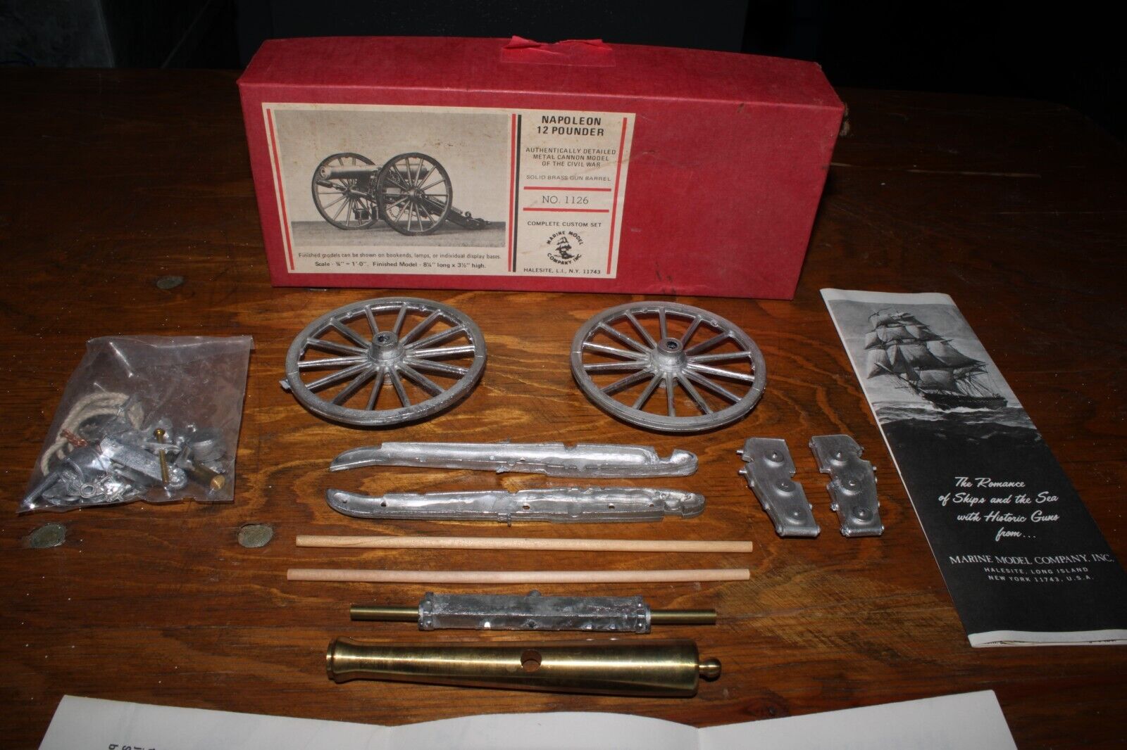 Napoleon 12 Pounder Civil War Brass Cannon by Marine Model Co.  #1126 NIB Kit