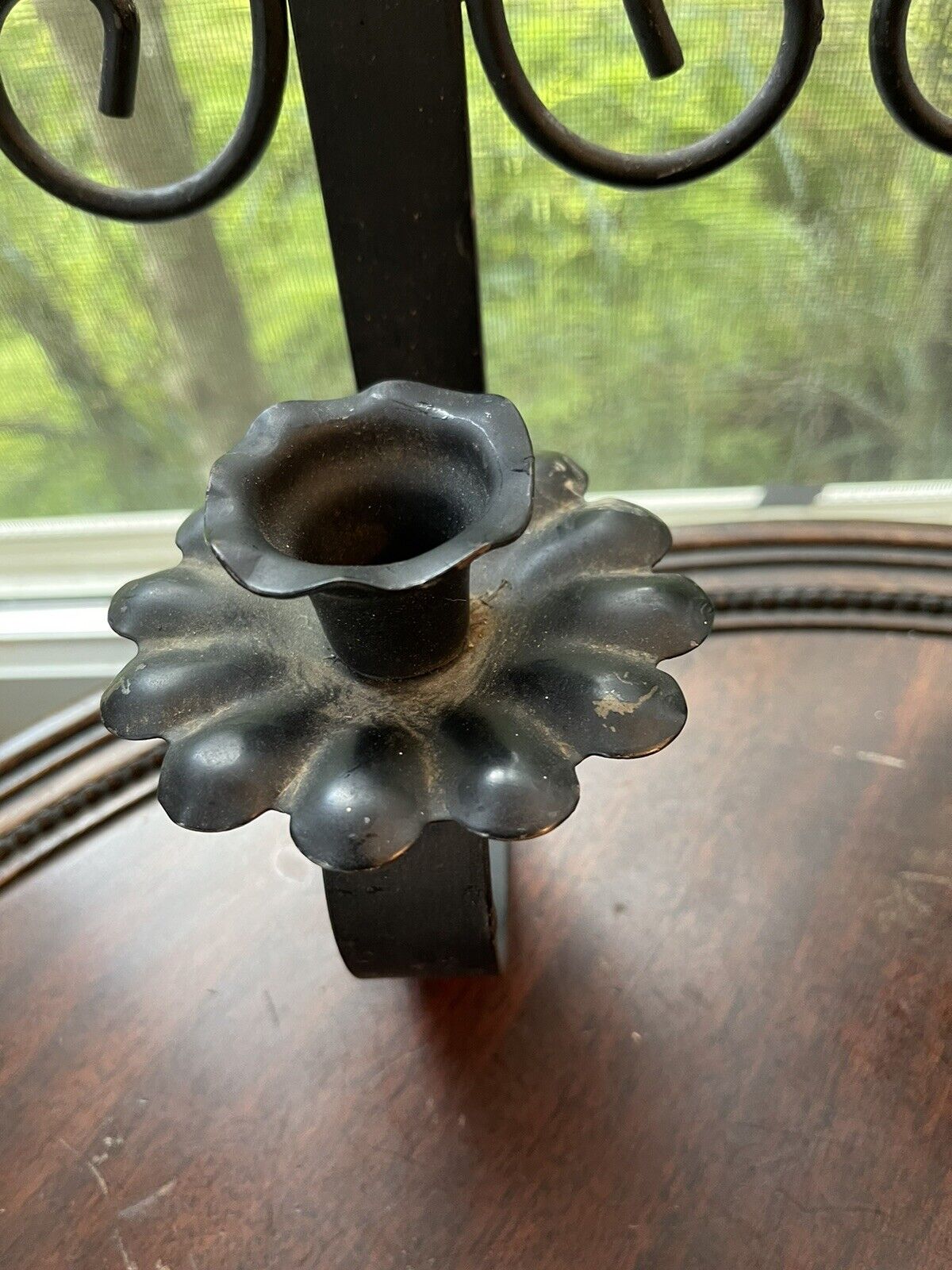 Vintage Wrought Iron Scroll Wall Candlestick Holders