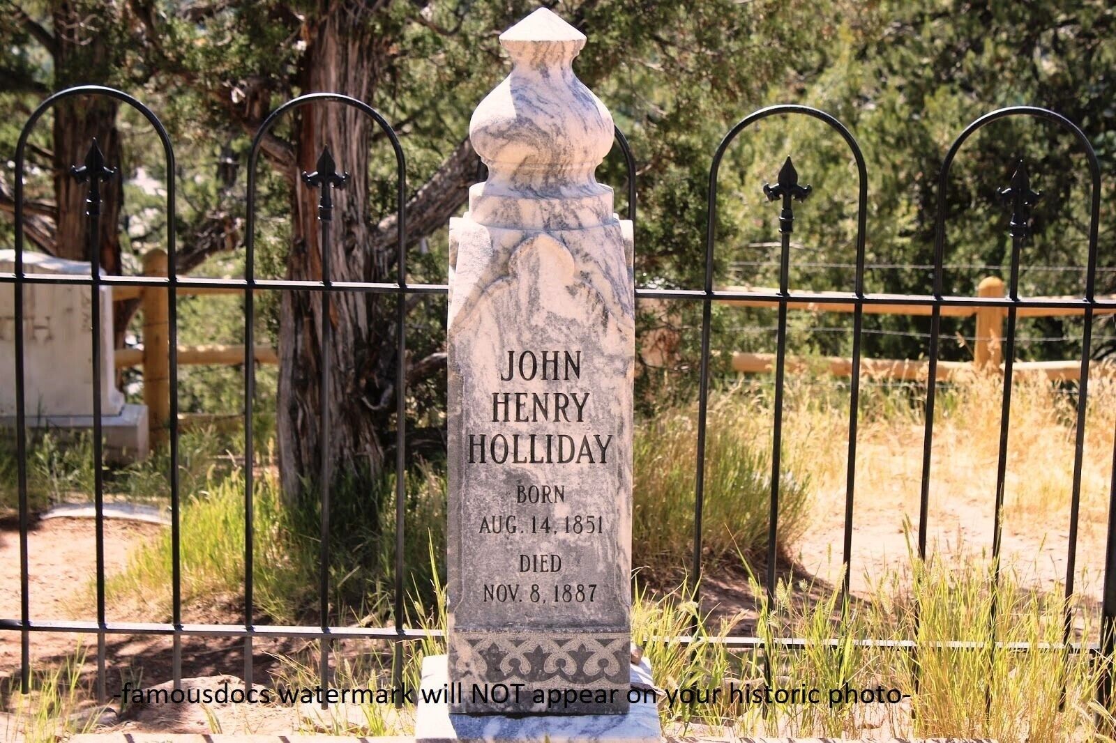 Doc Holliday Tombstone PHOTO Wild West, Wyatt Earp Pal OK Corral, Grave Death