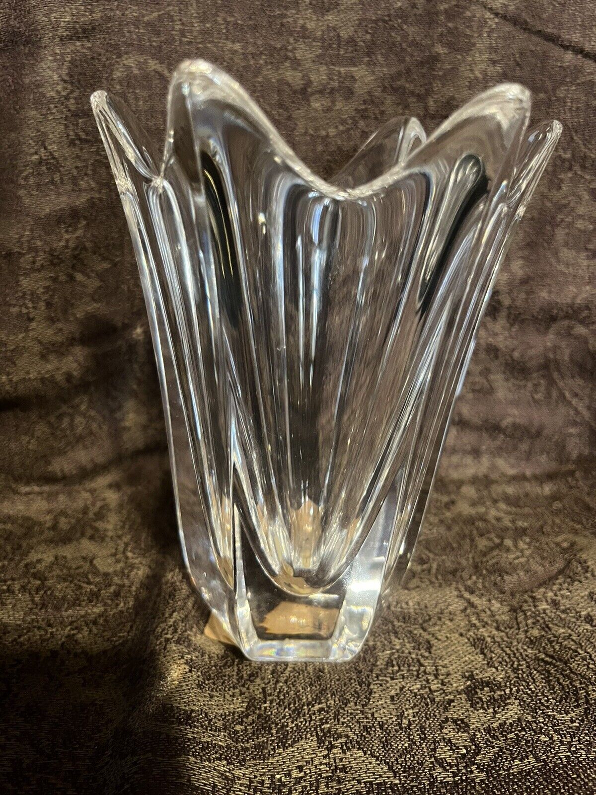 Vintage Orrefors Clear Lead Crystal Decorative Vase, Made In Sweden