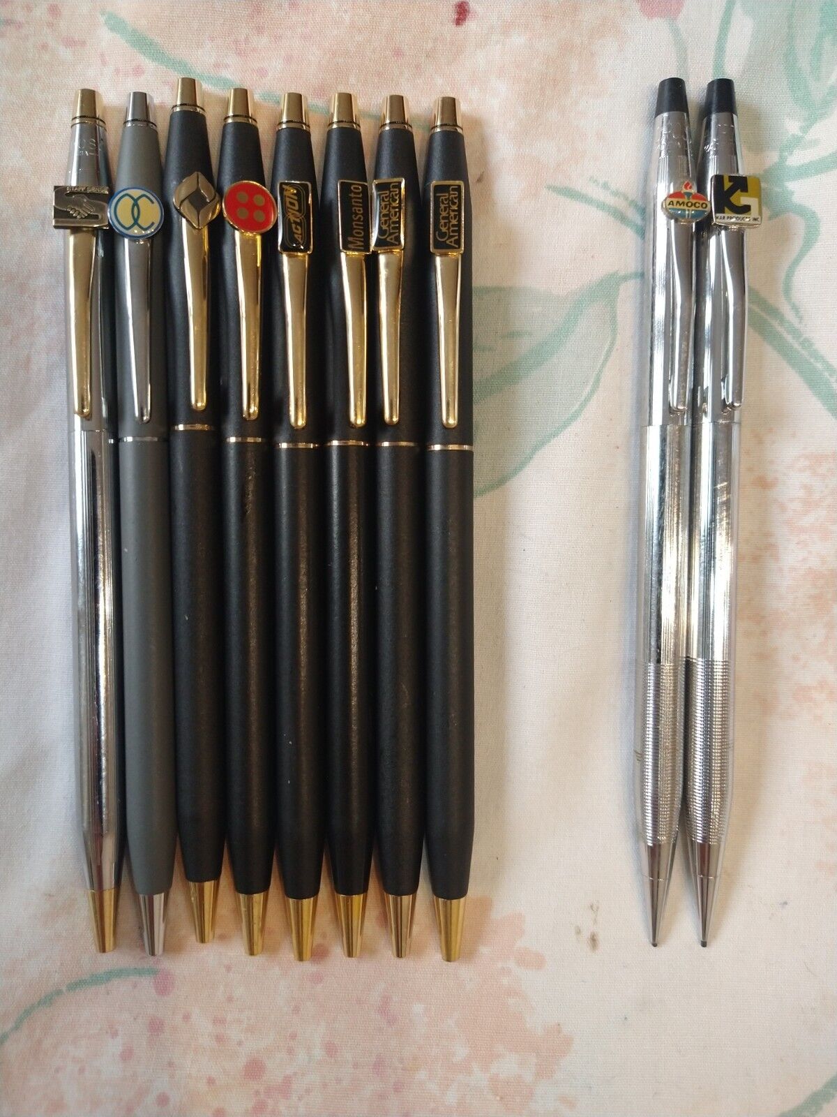 Cross Lot Of 10 Cross 8 Ball Point Pens & 2 Pencils 0.9MM USA Made