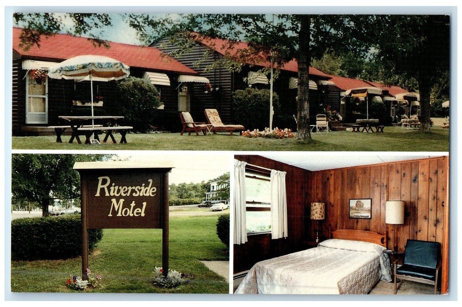 c1950\'s The Riverside Motel Lewiston New York NY Multiview Vintage Postcard