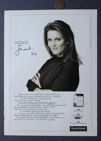 British Duchess of York Sarah Ferguson signed / autographed 2001 Ad Photo RARE--