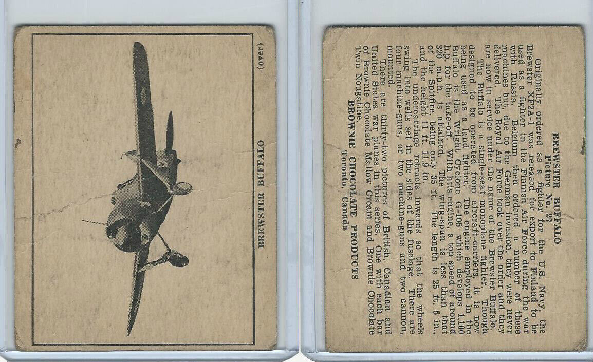 FC17 Brownie, Warplanes, 1940\'s, #27 Brewster Buffalo