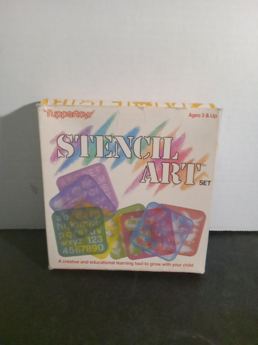 Vintage 1987 Tupperware Tuppertoys Stencil Art Set - 7 Stencils In Original Box 