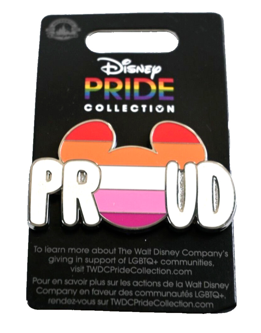 Disney Pixar Pride Collection PROUD Mickey Head LGBTQ+ Lesbian Pride Pin 2023