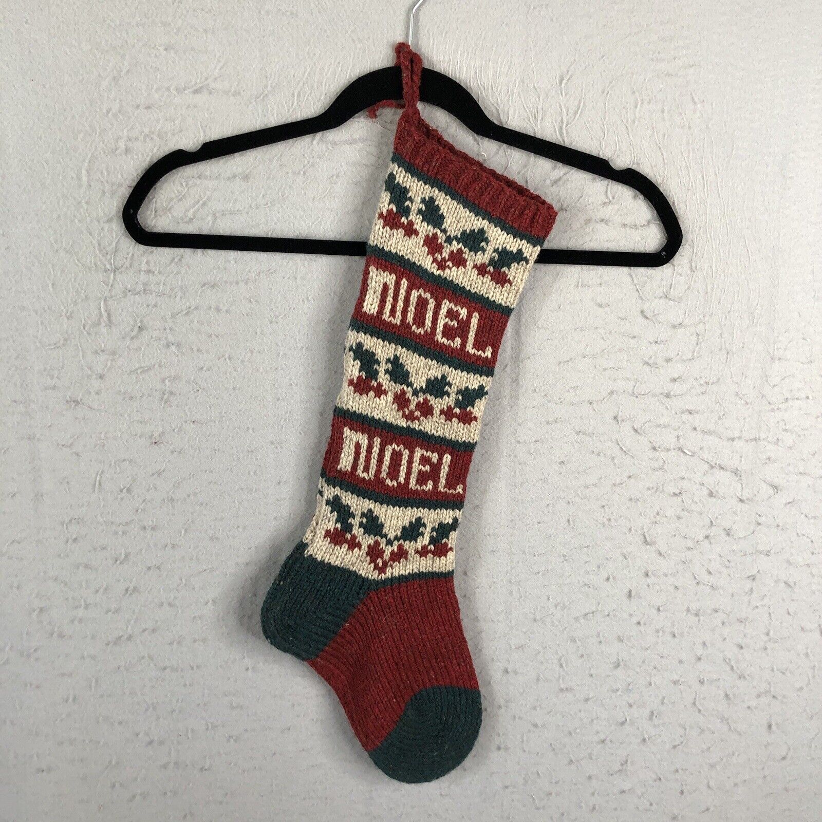 Vintage Christmas Cove Designs Stocking Hand Knit Noelle Islandic Wool Maine