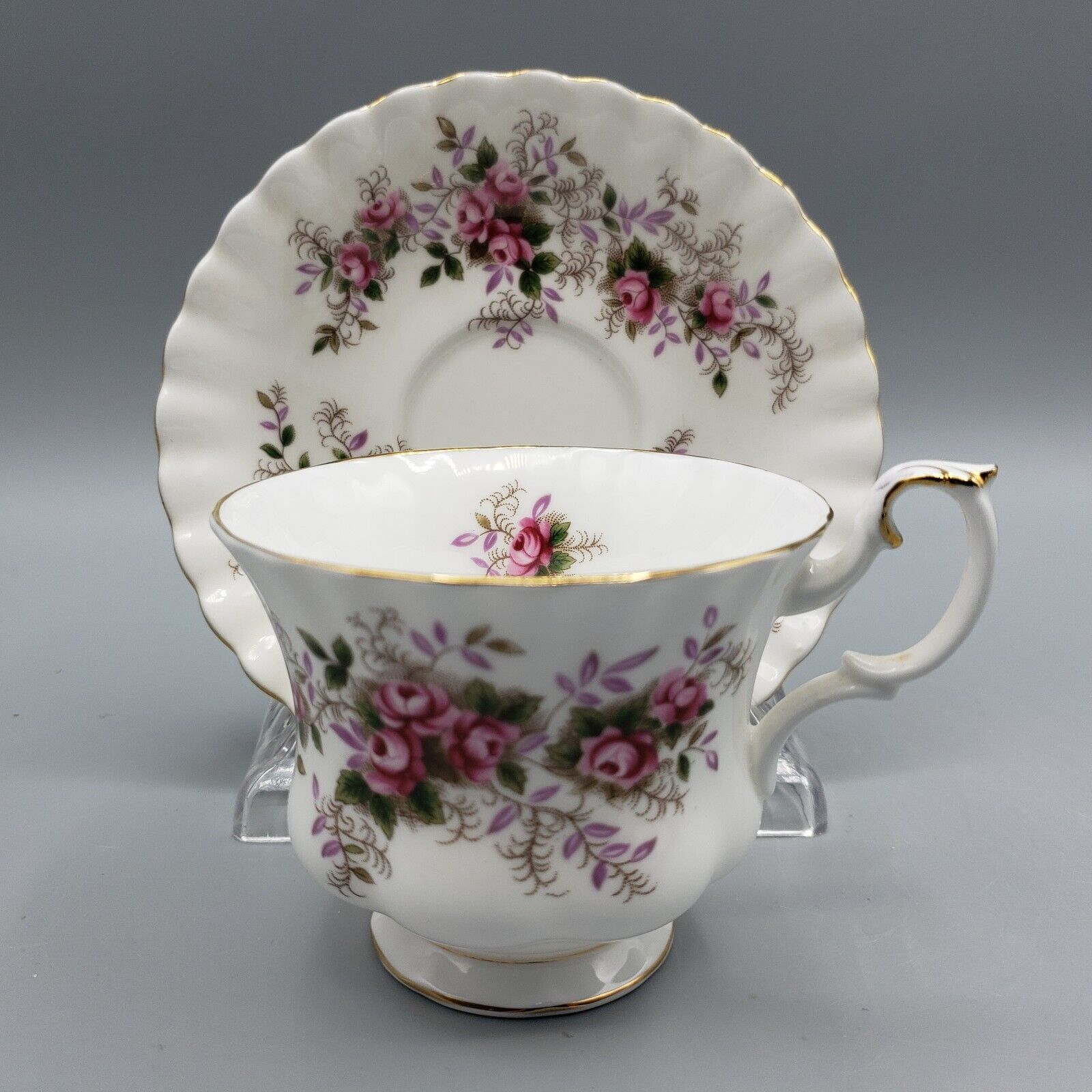 Vintage Royal Albert Fine Bone China Teacup & Saucer Lavender Rose England