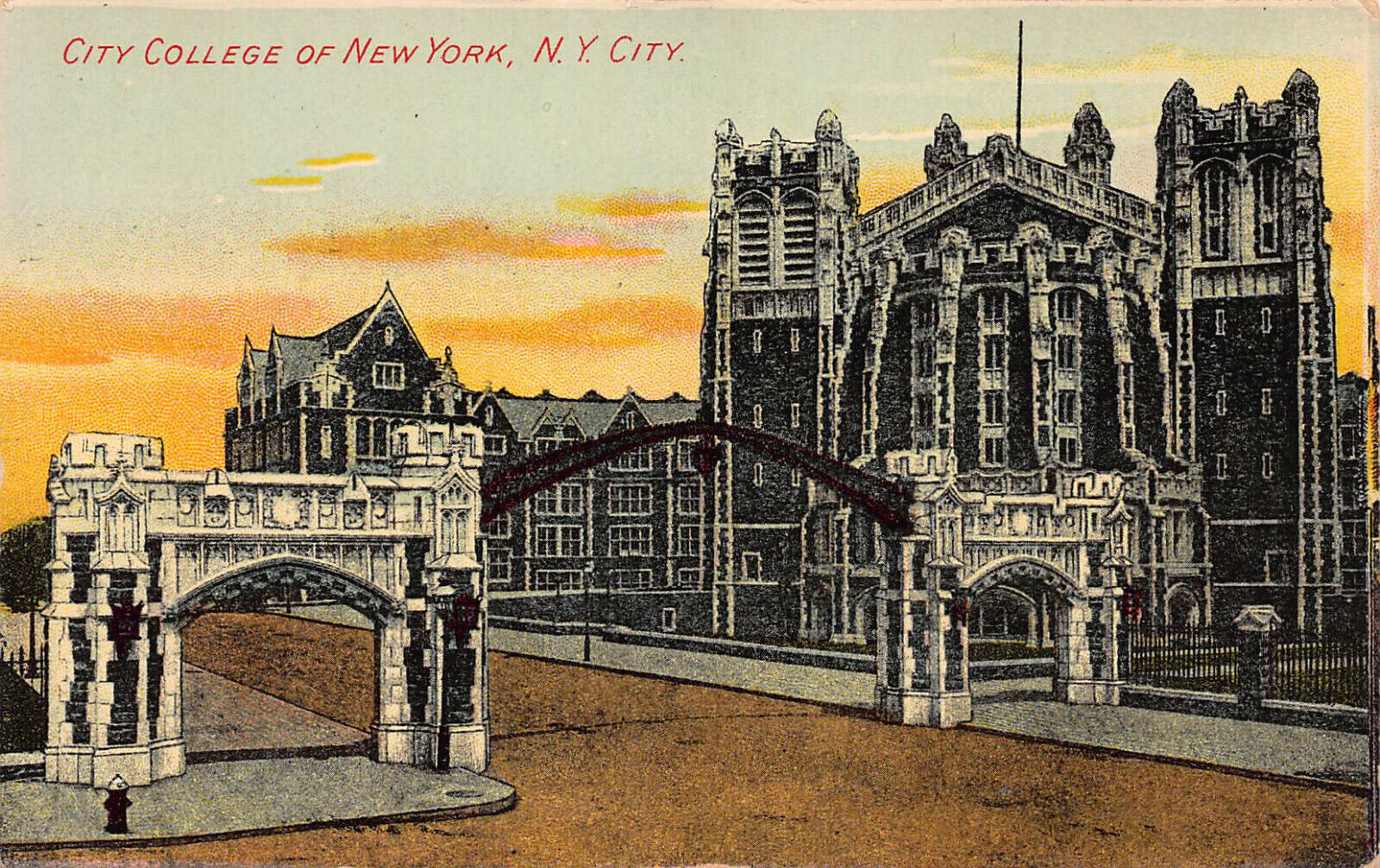 City College of New York, New York City, Early Postcard, Unused 